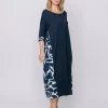 Abito con inserto stampa BLUE FOLIAGE