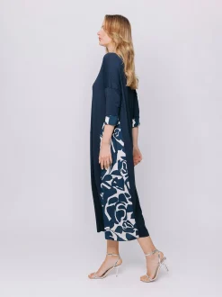 Abito con inserto stampa BLUE FOLIAGE