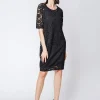 Abito in pizzo macramé NERO