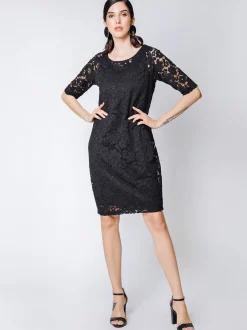 Abito in pizzo macramé NERO