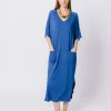 Abito over con inserti di chiffon