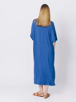 Abito over con inserti di chiffon