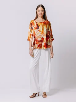 Blusa con stampa BOUQUET