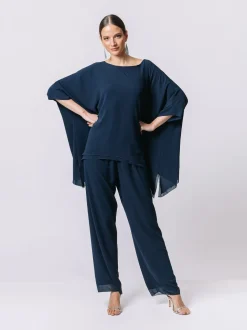 Blusa in doppio strato di chiffon