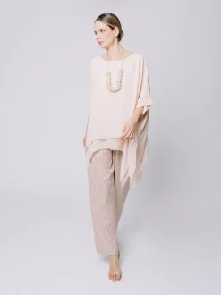 Blusa in doppio strato di chiffon