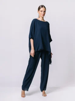 Blusa in doppio strato di chiffon