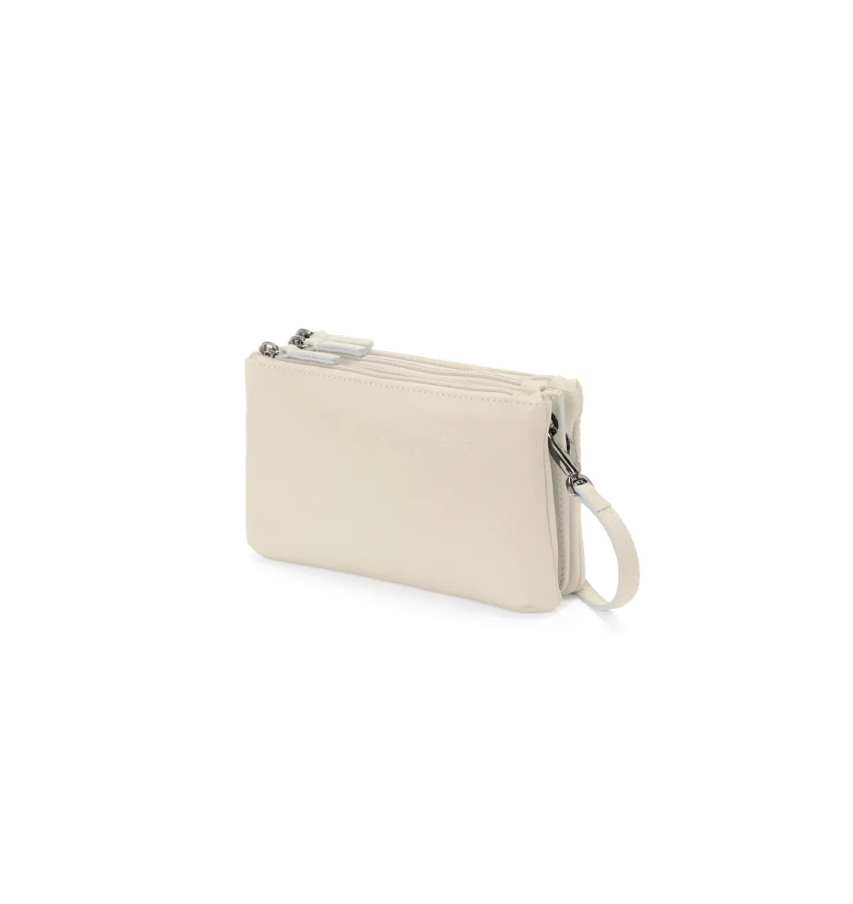 Borsa in pelle con tre zip