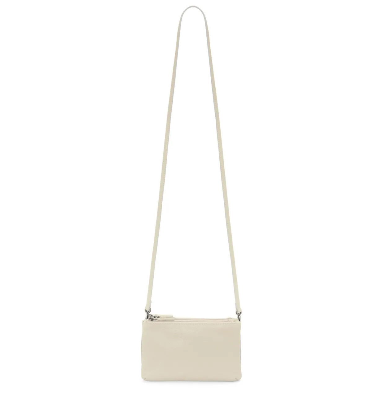 Borsa in pelle con tre zip