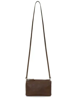 Borsa in pelle con tre zip