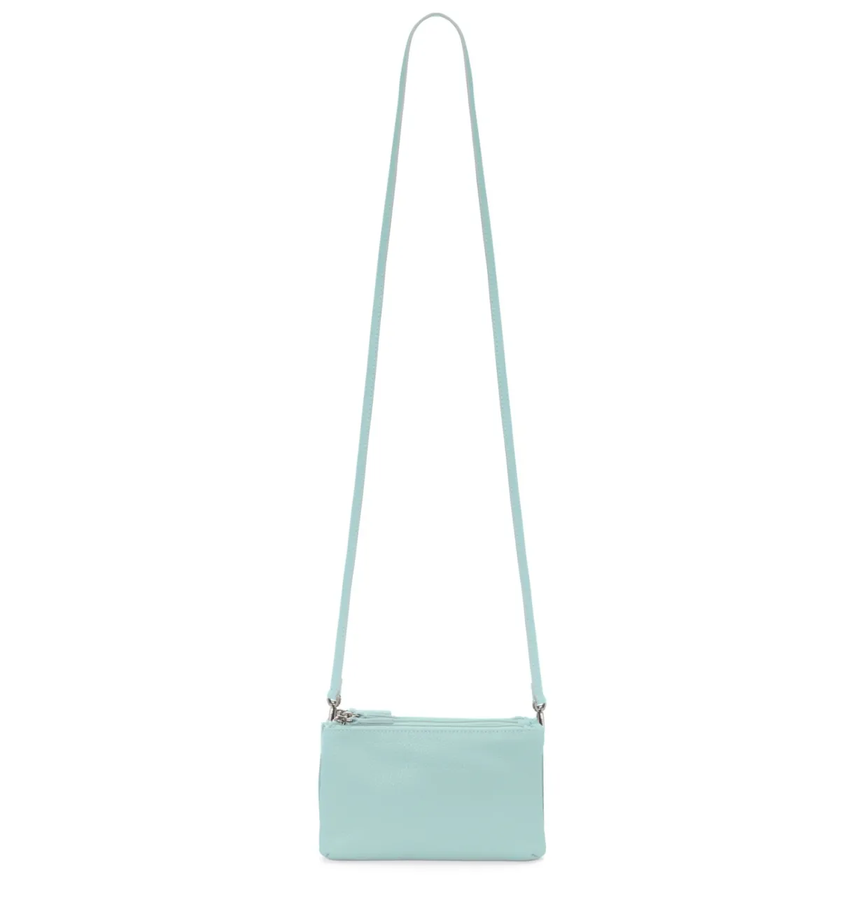 Borsa in pelle con tre zip