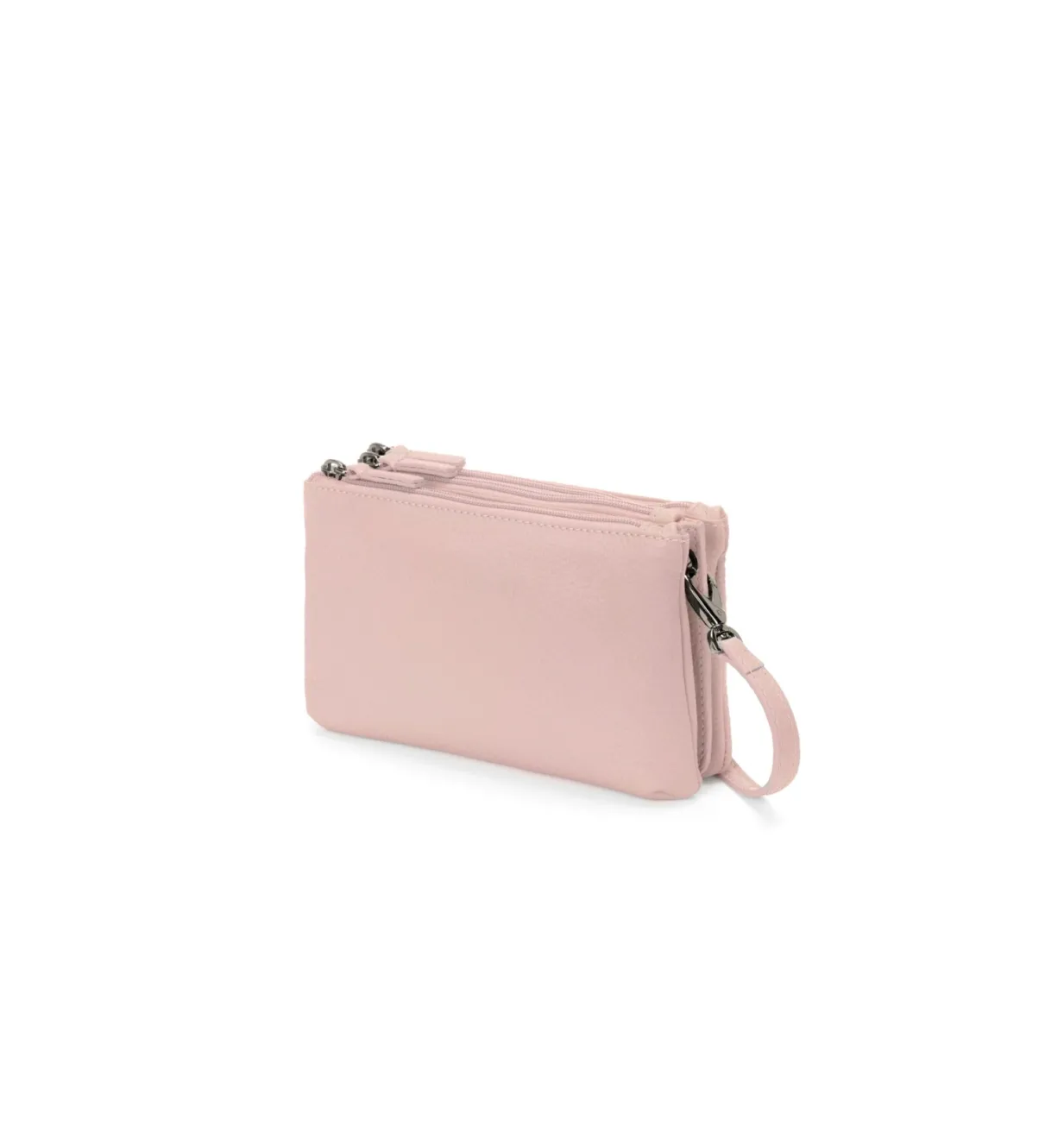 Borsa in pelle con tre zip