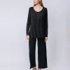 Boxy t-shirt lunga a maniche lunghe NERA