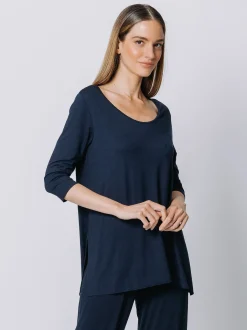 Boxy t-shirt lunga BLU