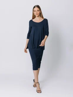 Boxy t-shirt lunga BLU