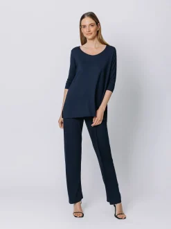 Boxy t-shirt lunga BLU