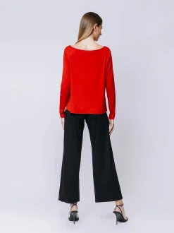 Boxy t-shirt maniche lunghe BLU