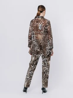 Camicia in chiffon animalier