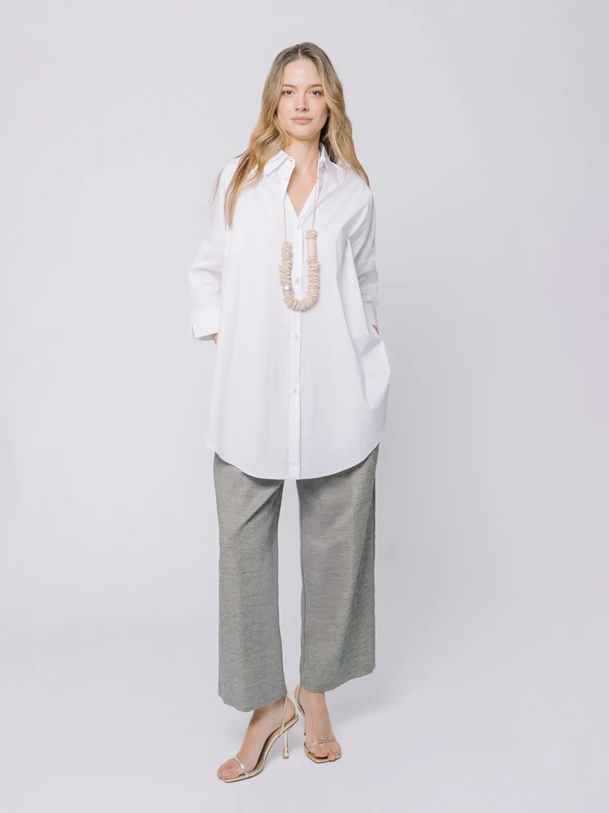 Camicia in popeline stretch
