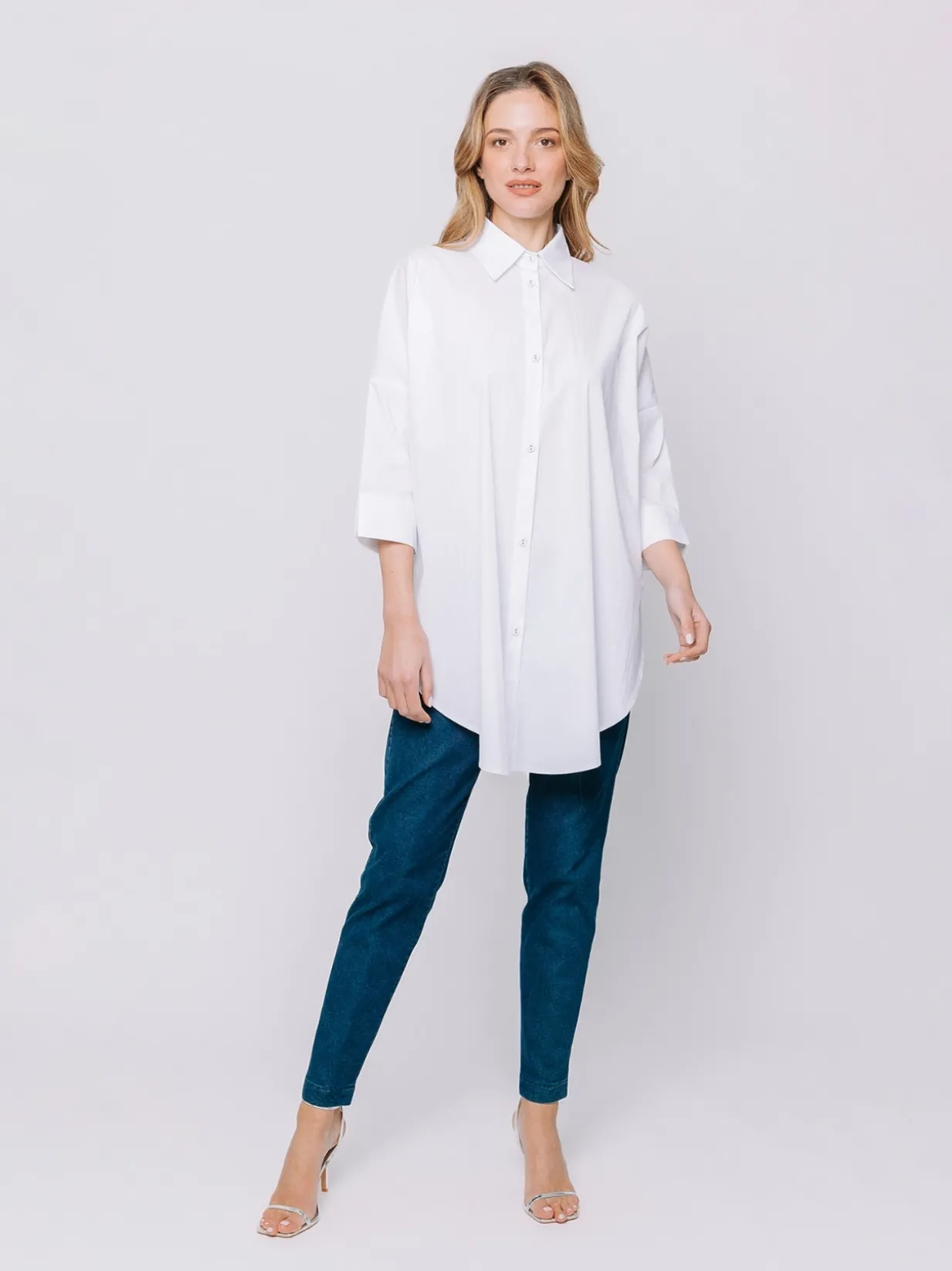 Camicia in popeline stretch