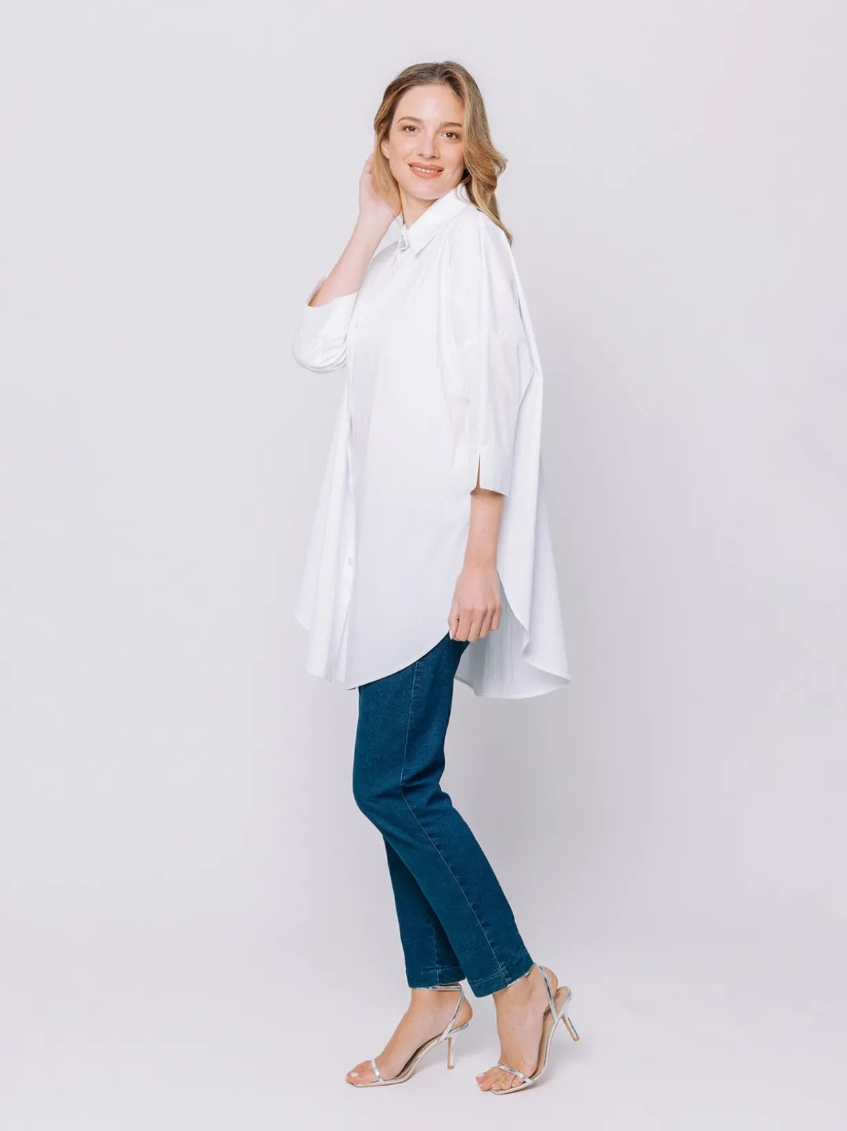 Camicia in popeline stretch