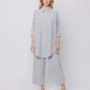 Camicia oversize in seersucker a righe