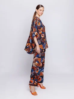 Camicia oversize stampa etnica