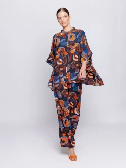 Camicia oversize stampa etnica