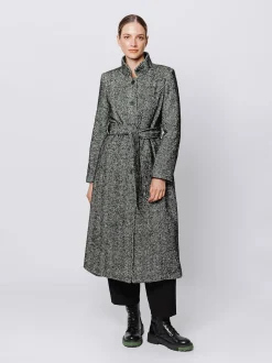Cappotto con motivo a Spina di Pesce