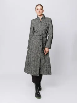 Cappotto con motivo a Spina di Pesce