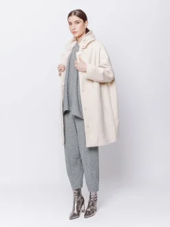 Cappotto in panno misto lana mano velour