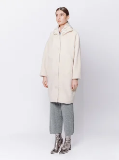 Cappotto in panno misto lana mano velour