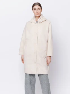 Cappotto in panno misto lana mano velour