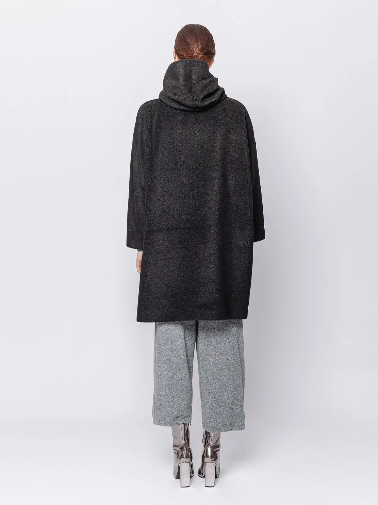 Cappotto in panno misto lana mano velour