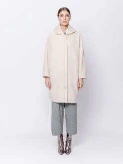 Cappotto in panno misto lana mano velour