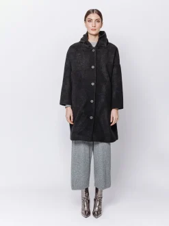 Cappotto in panno misto lana mano velour