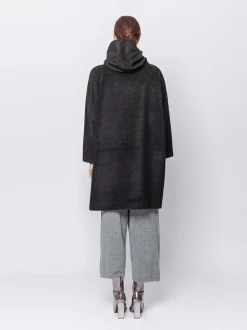Cappotto in panno misto lana mano velour