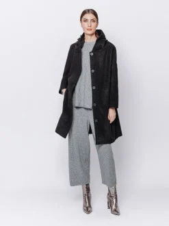 Cappotto in panno misto lana mano velour
