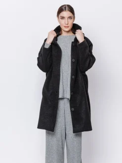 Cappotto in panno misto lana mano velour