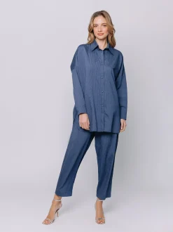 Giacca camicia micro gessata