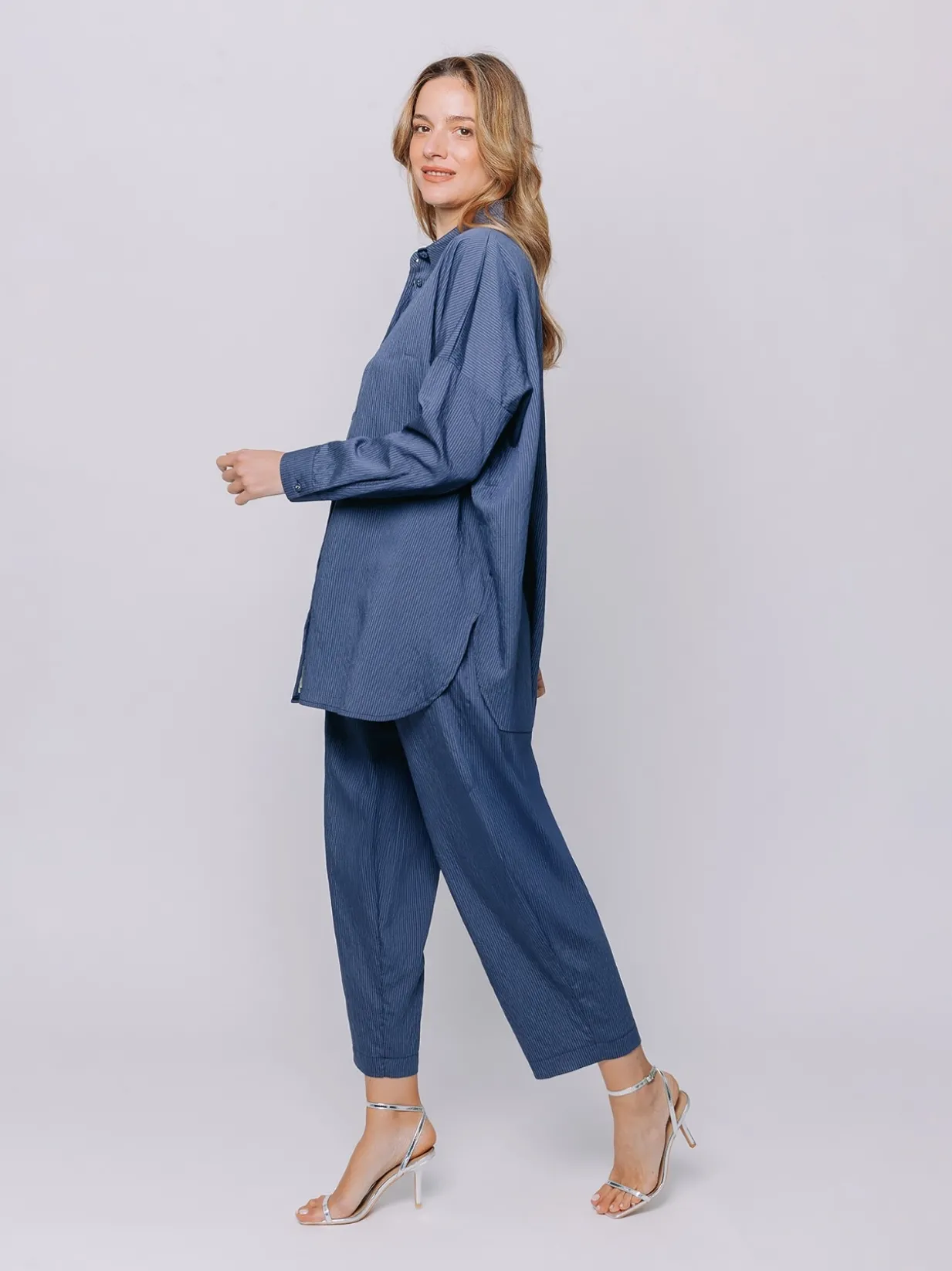 Giacca camicia micro gessata