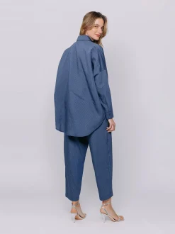 Giacca camicia micro gessata