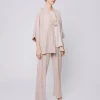 Giacca kimono gessata stretch