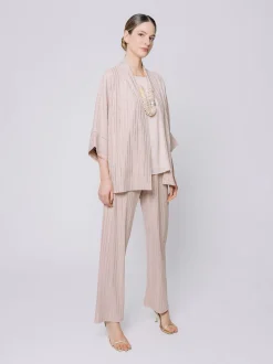 Giacca kimono gessata stretch