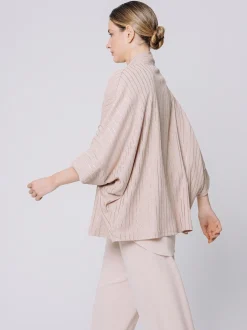 Giacca kimono gessata stretch