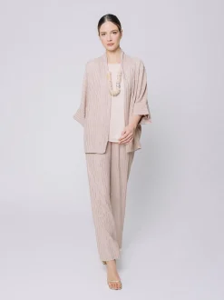 Giacca kimono gessata stretch
