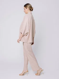 Giacca kimono gessata stretch
