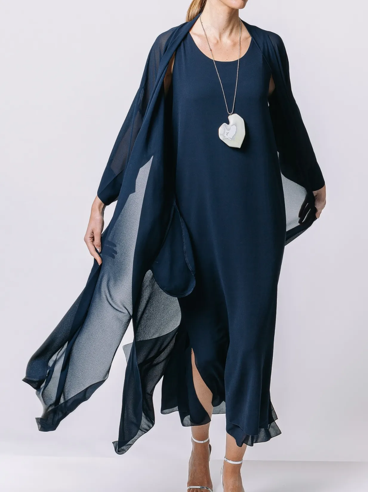 Giacca kimono in chiffon