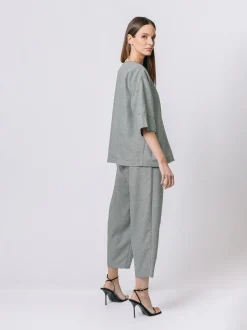 Giacca kimono in micro pied de poule