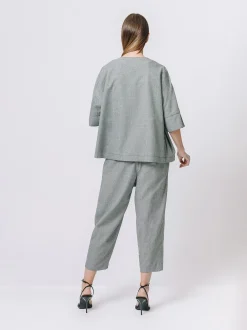 Giacca kimono in micro pied de poule