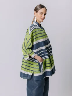 Giacca kimono laminé rigata